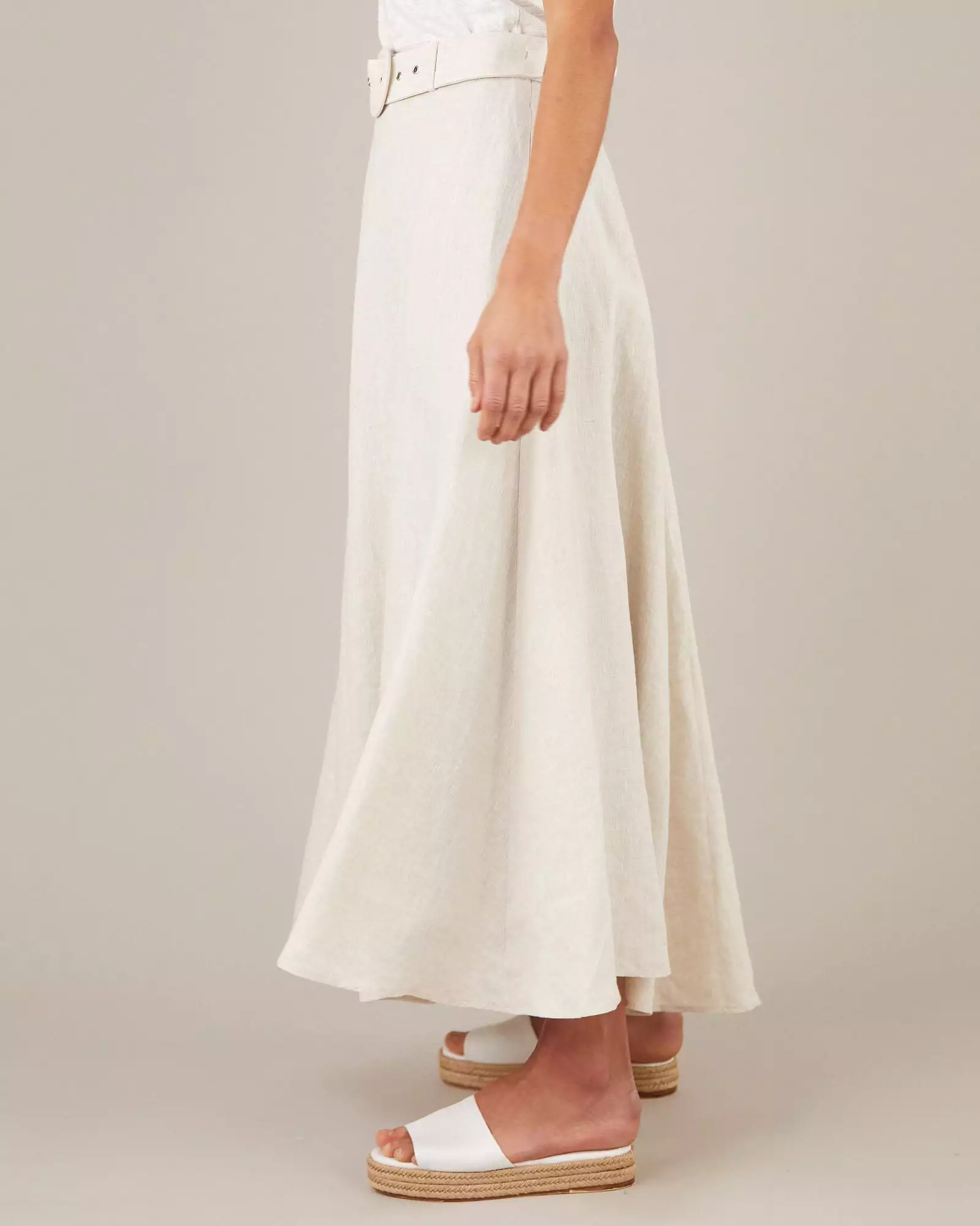 Bridgette Natural Linen Maxi Skirt