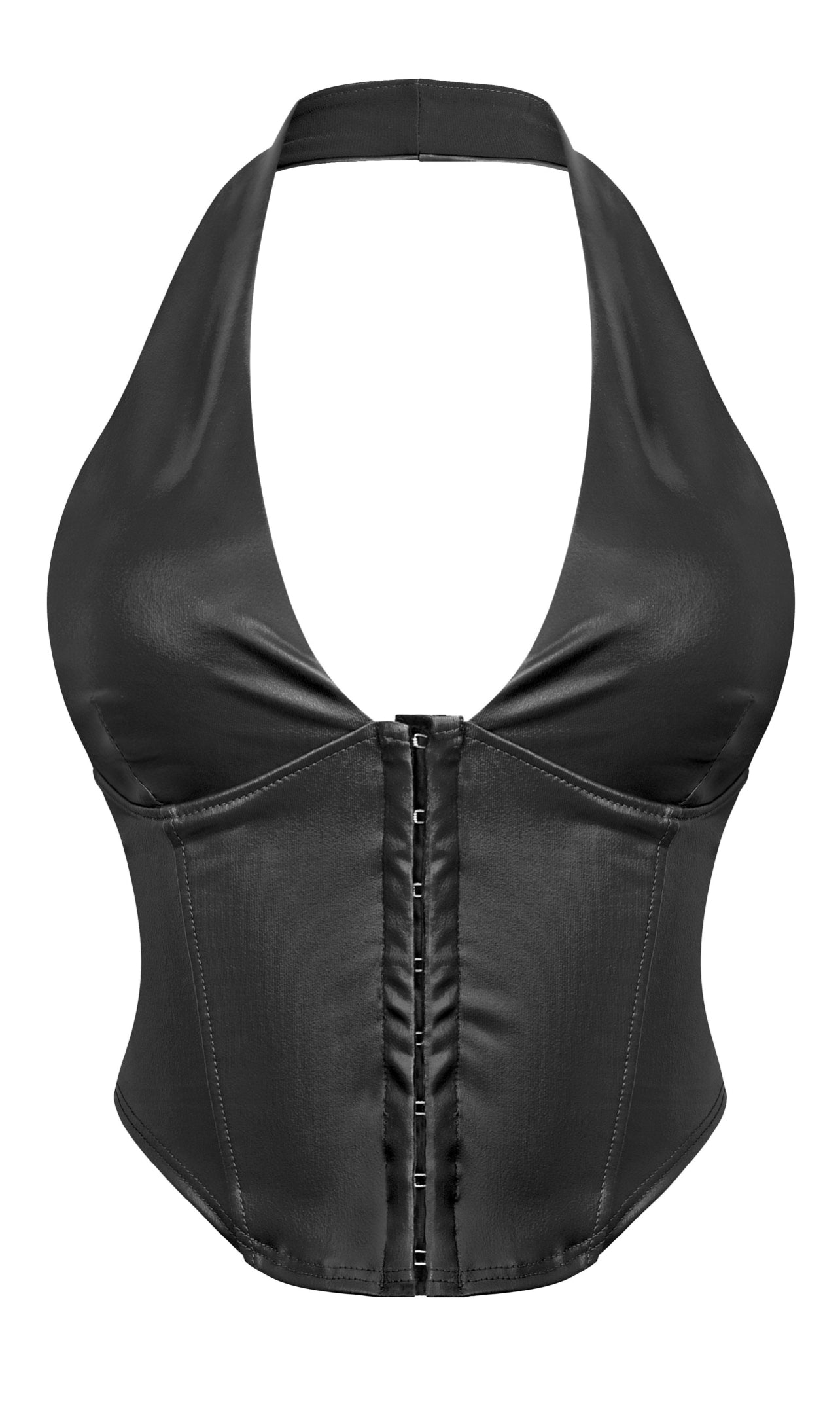 Britnee halter leather crop top - sleeveless corset style | Best Prices & Discounts | Shop Now