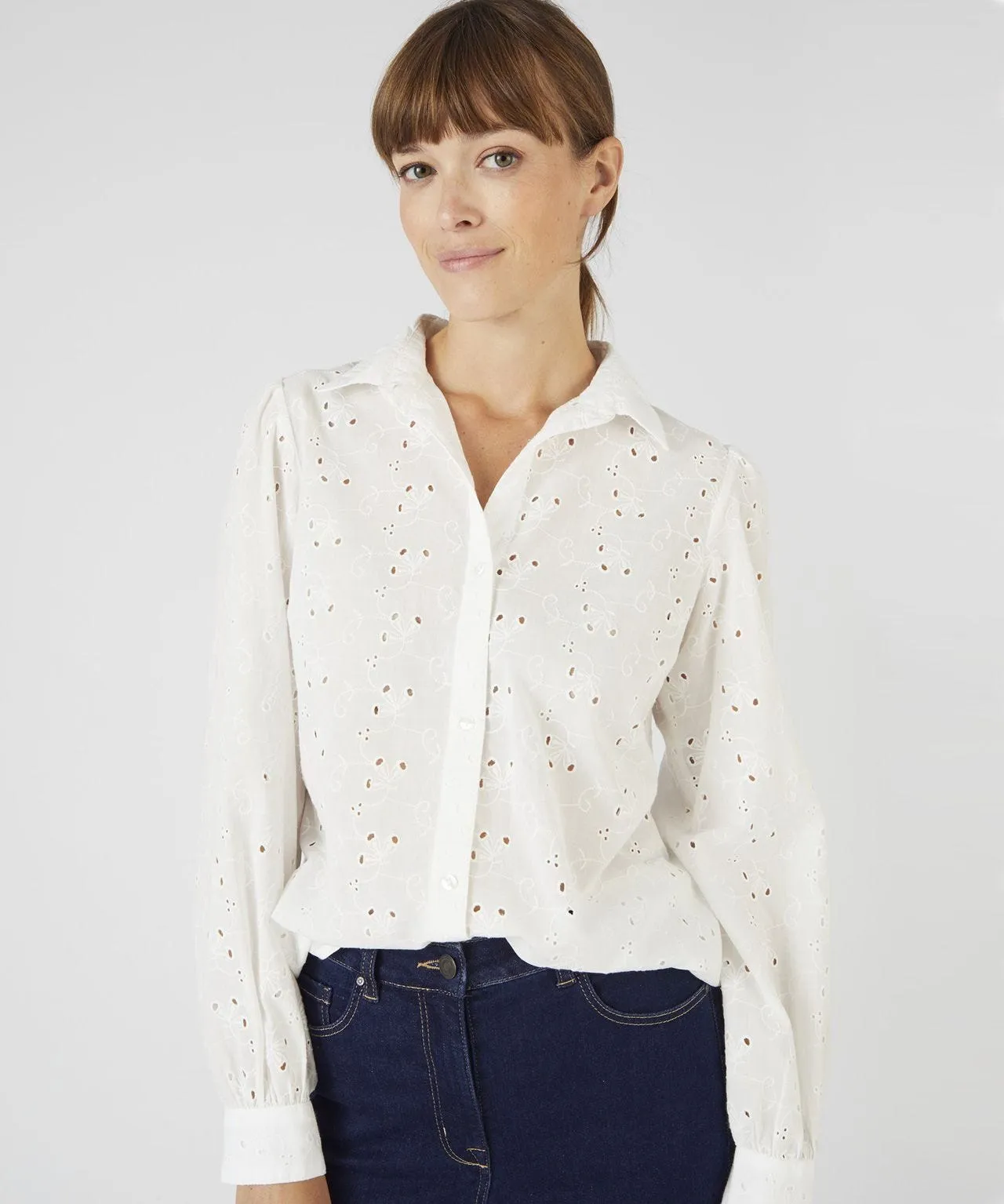 Beautiful Broderie Anglaise Cotton Blouse