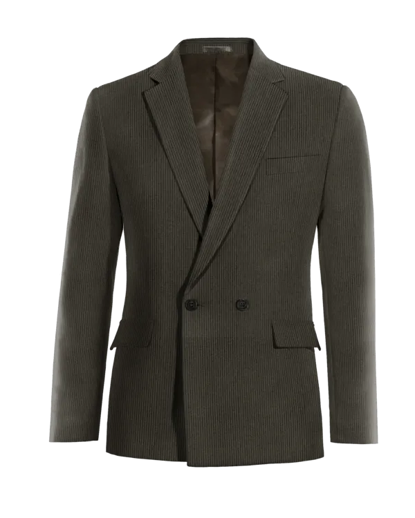 Brown corduroy double-breasted blazer - essential