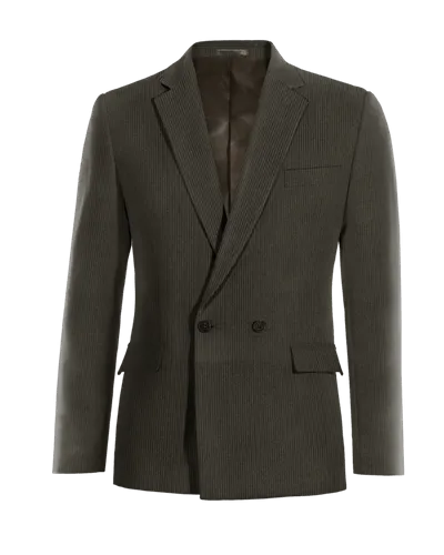 Brown corduroy double-breasted blazer - essential