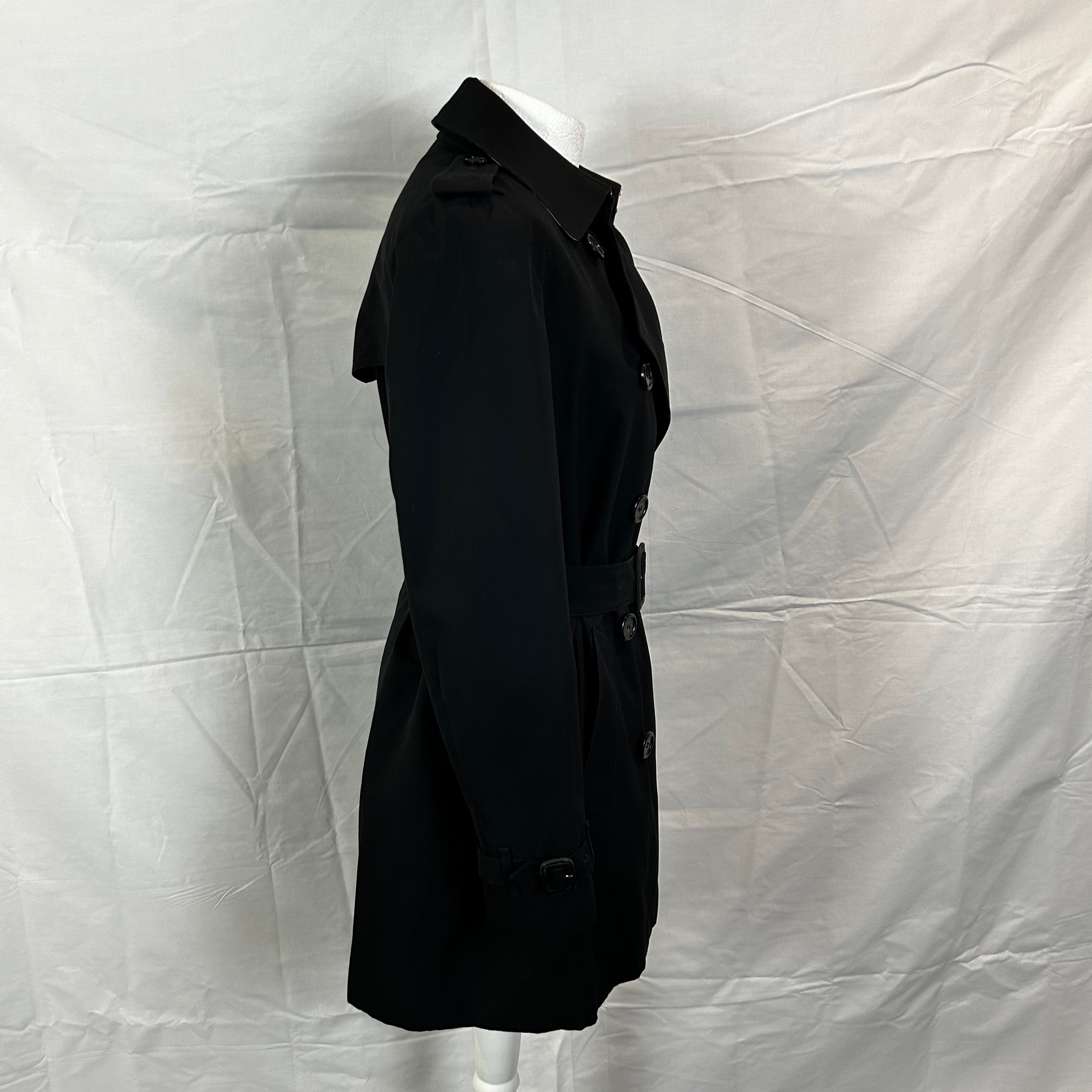 Burberry Black Short Trench Coat M