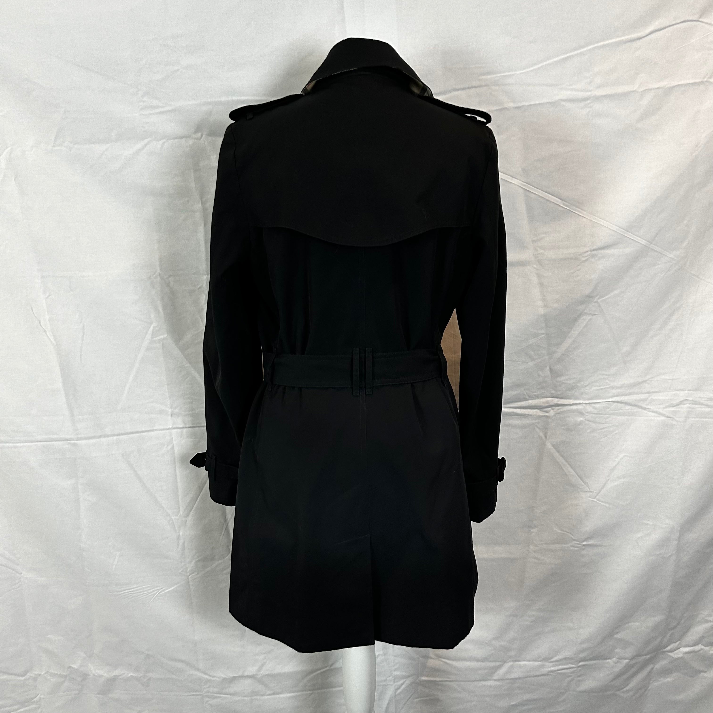 Burberry Black Short Trench Coat M