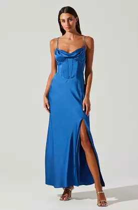 Cannes Satin Bustier Maxi Dress - Buy Online Now.