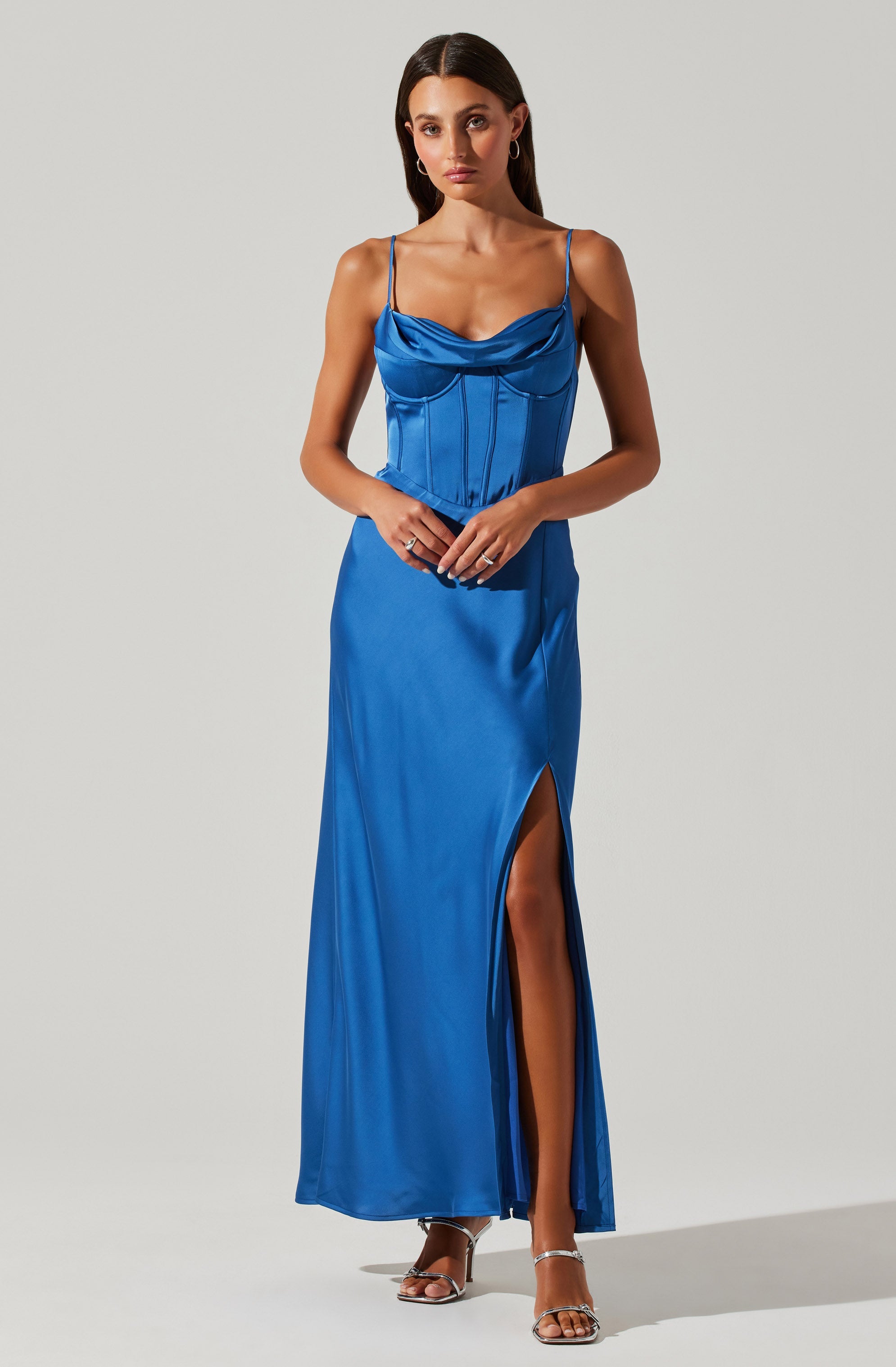 Cannes Satin Bustier Maxi Dress - Buy Online Now.