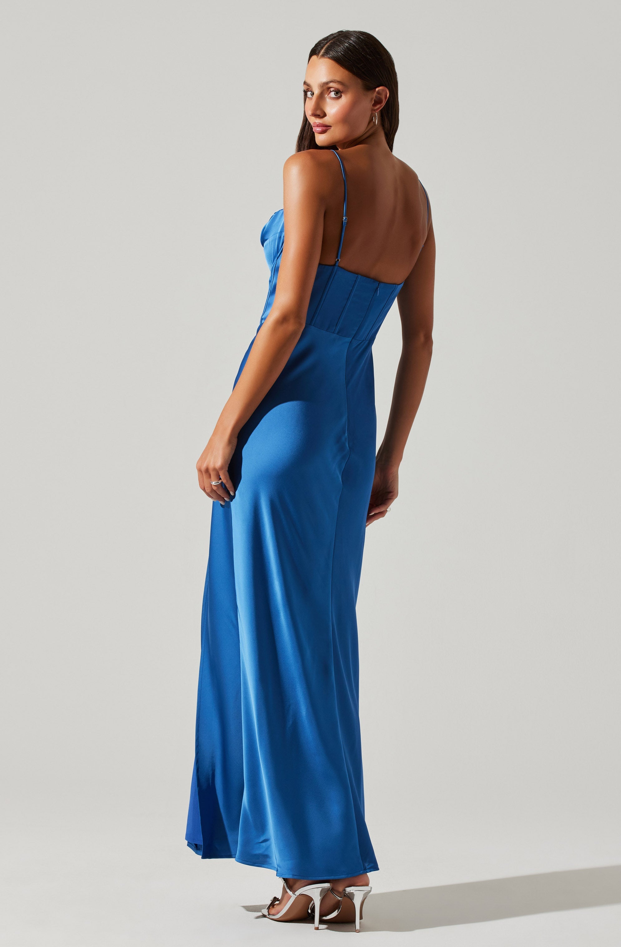 Cannes Satin Bustier Maxi Dress - Buy Online Now.