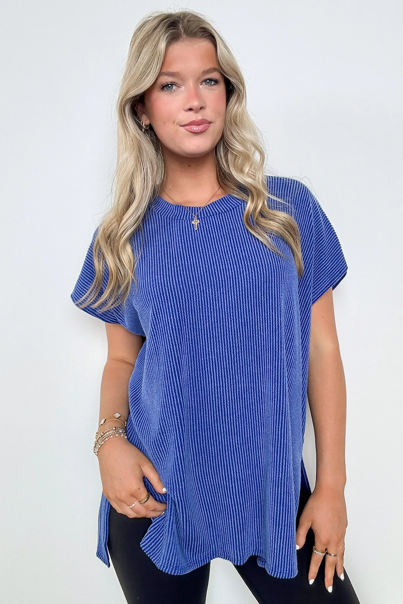 Casual Short Sleeve Tunic Top - BACK IN STOCK