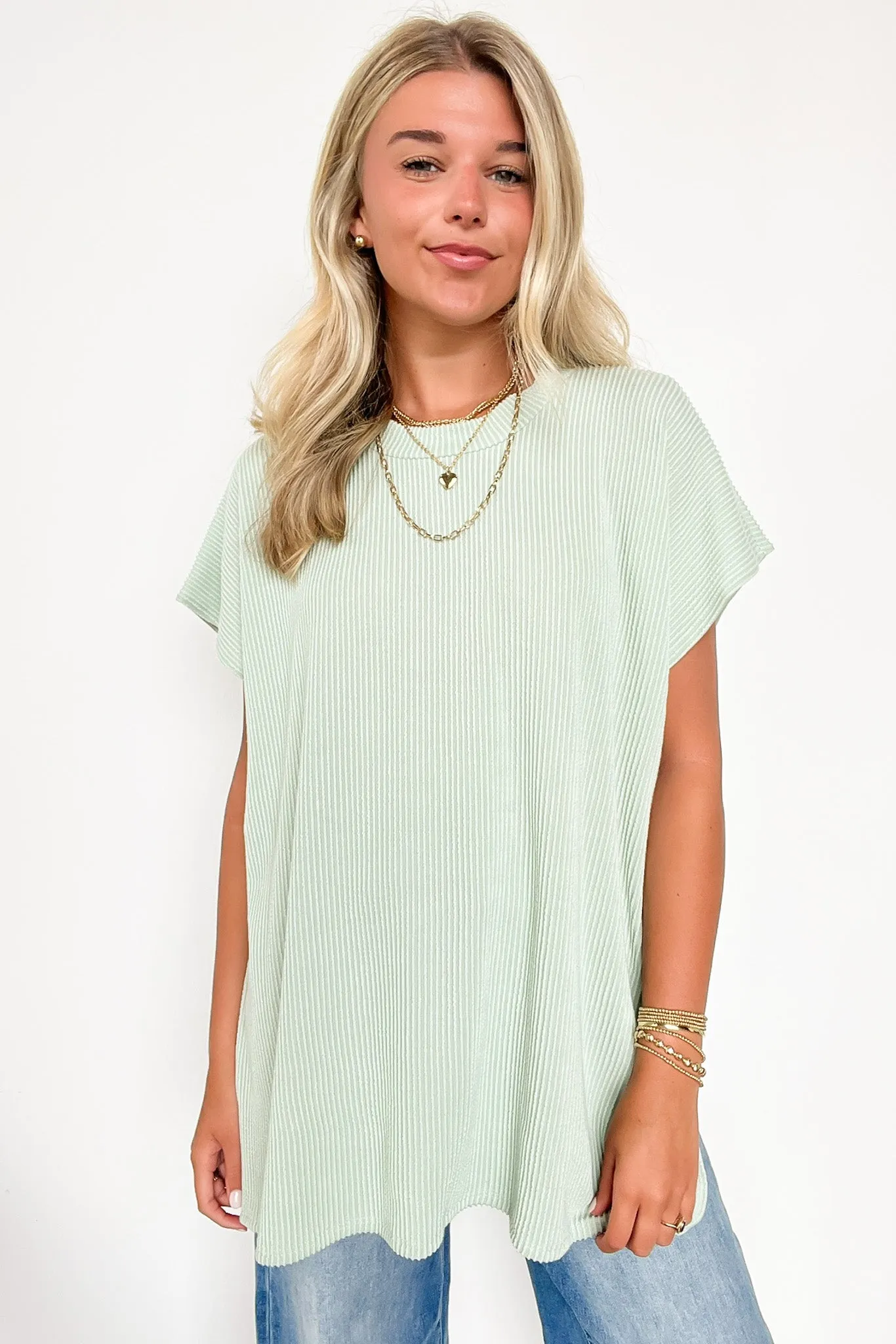 Casual Short Sleeve Tunic Top - BACK IN STOCK