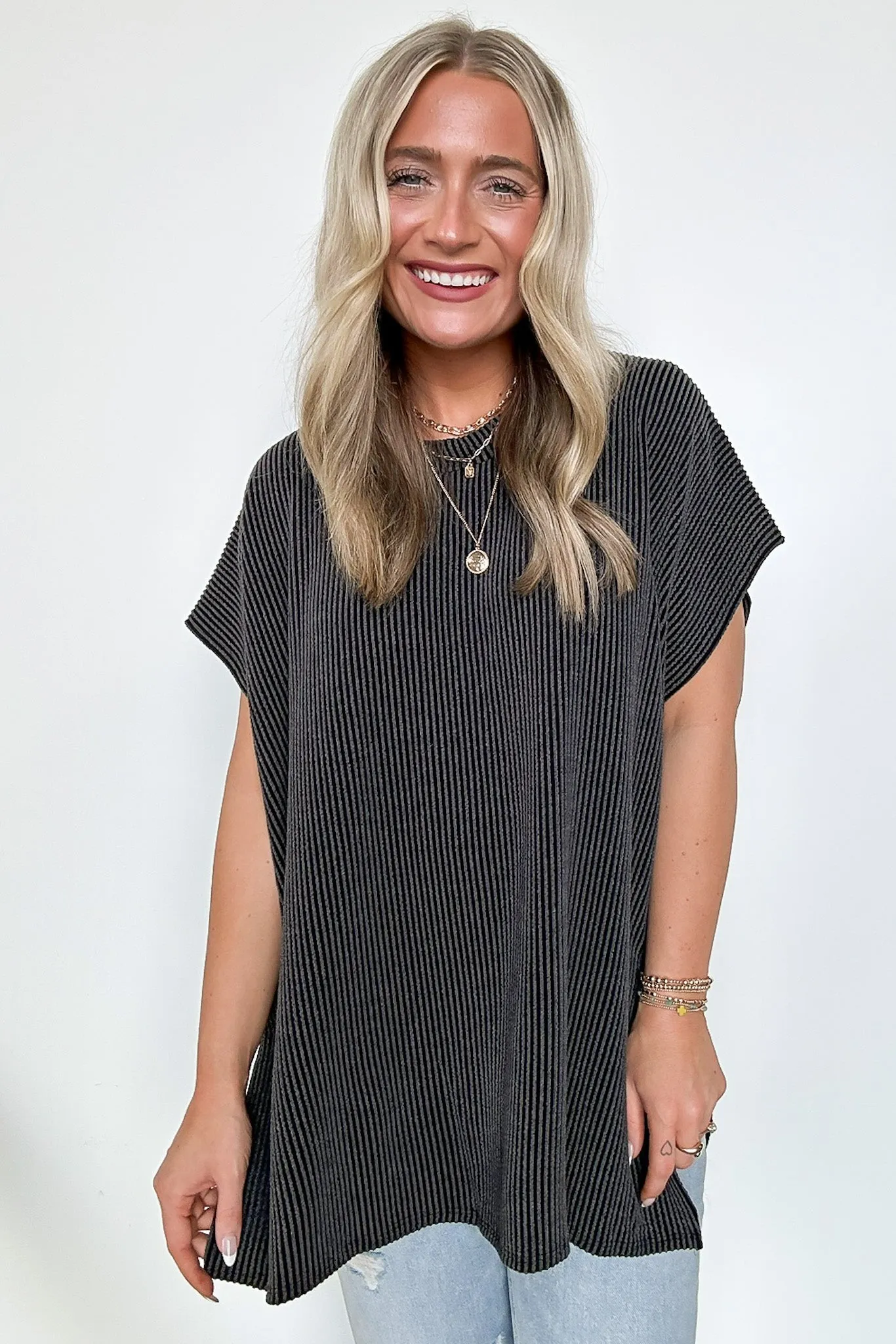 Casual Short Sleeve Tunic Top - BACK IN STOCK