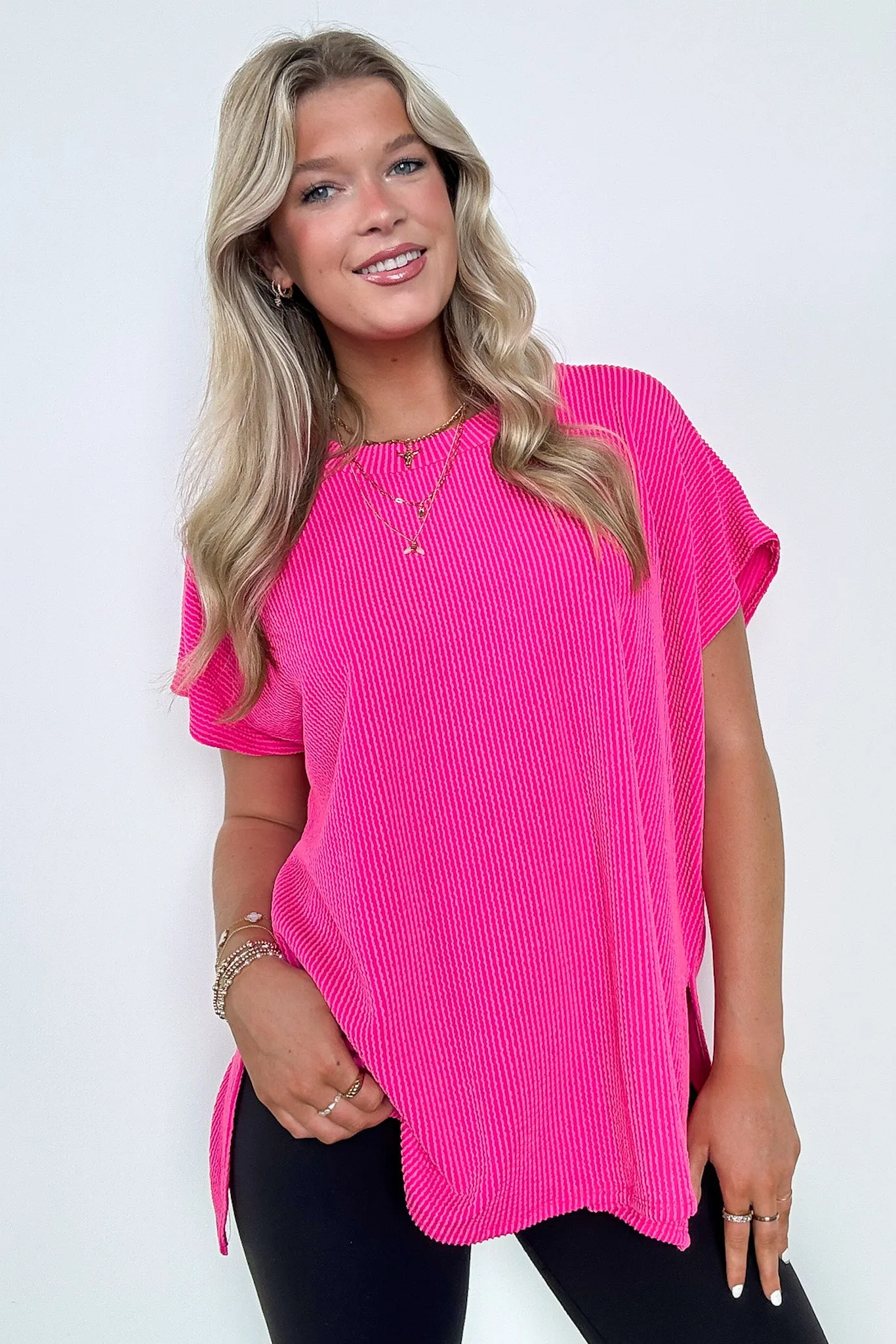 Casual Short Sleeve Tunic Top - BACK IN STOCK