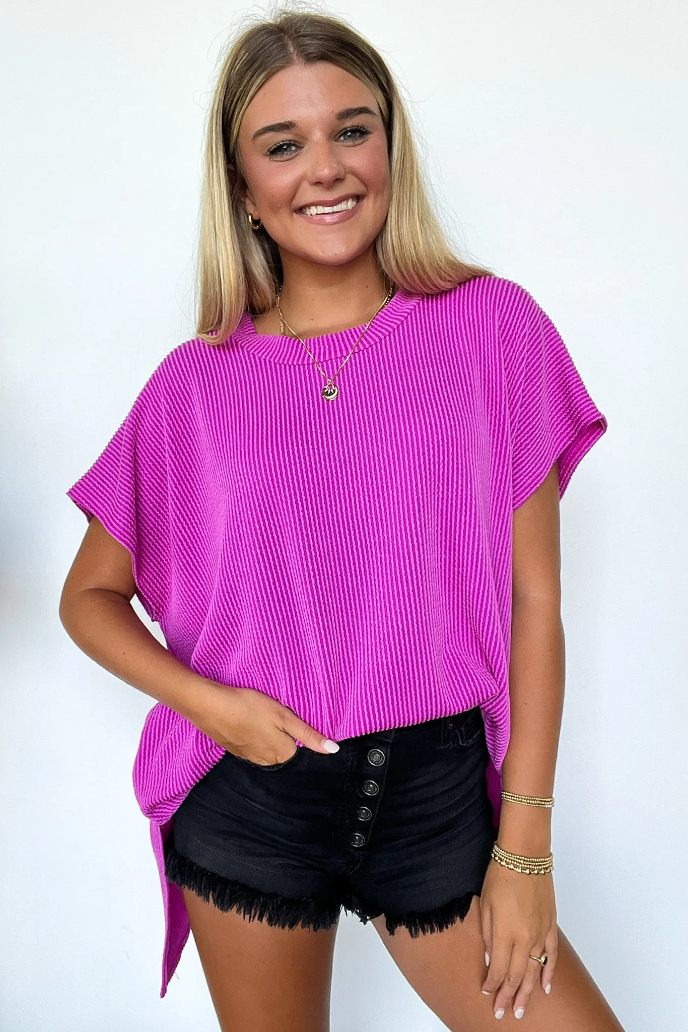 Casual Short Sleeve Tunic Top - BACK IN STOCK