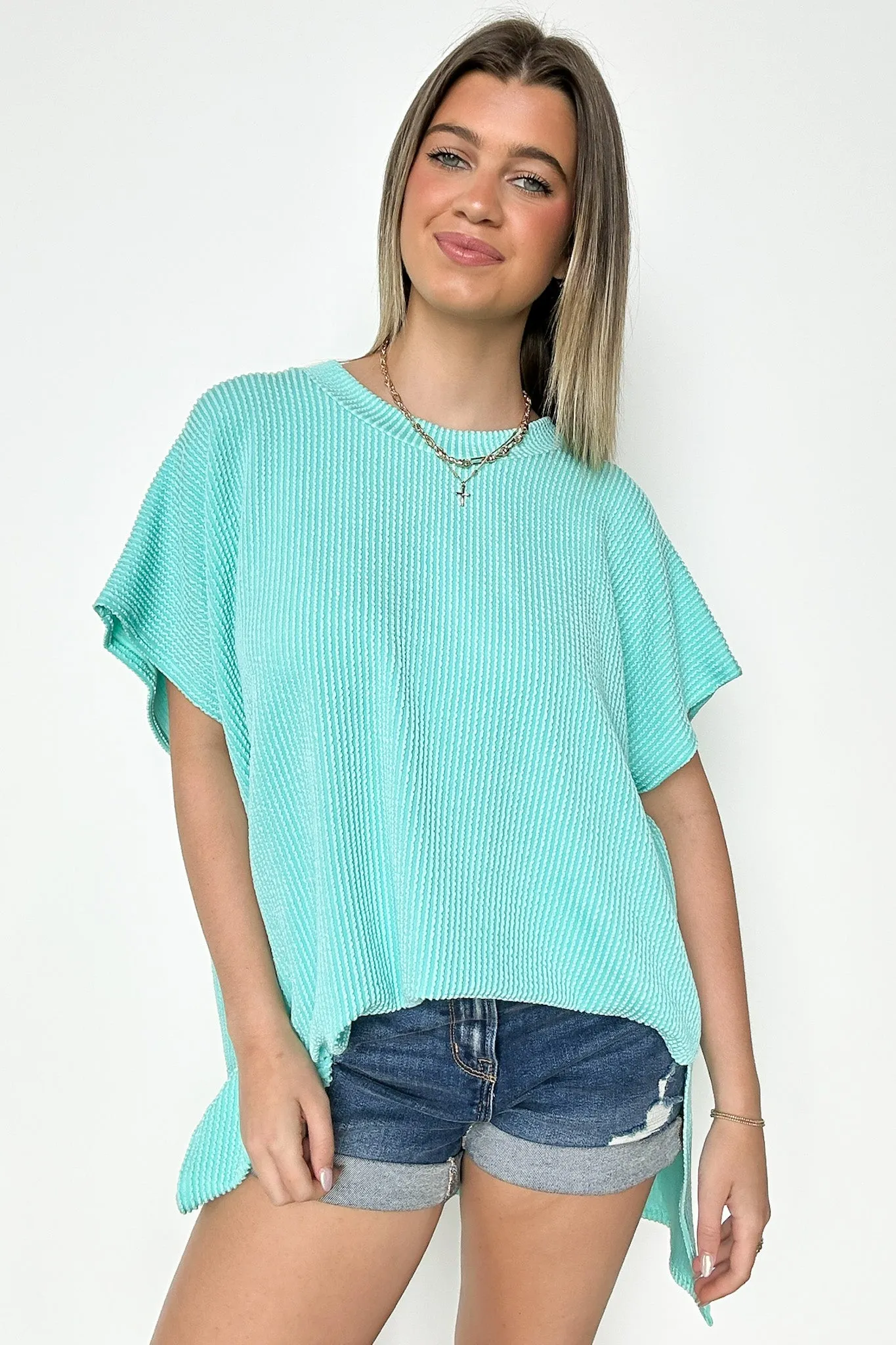 Casual Short Sleeve Tunic Top - BACK IN STOCK