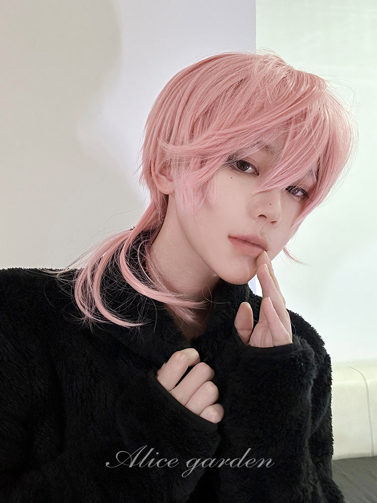 Casual Short Pink Wig for Men - ON983