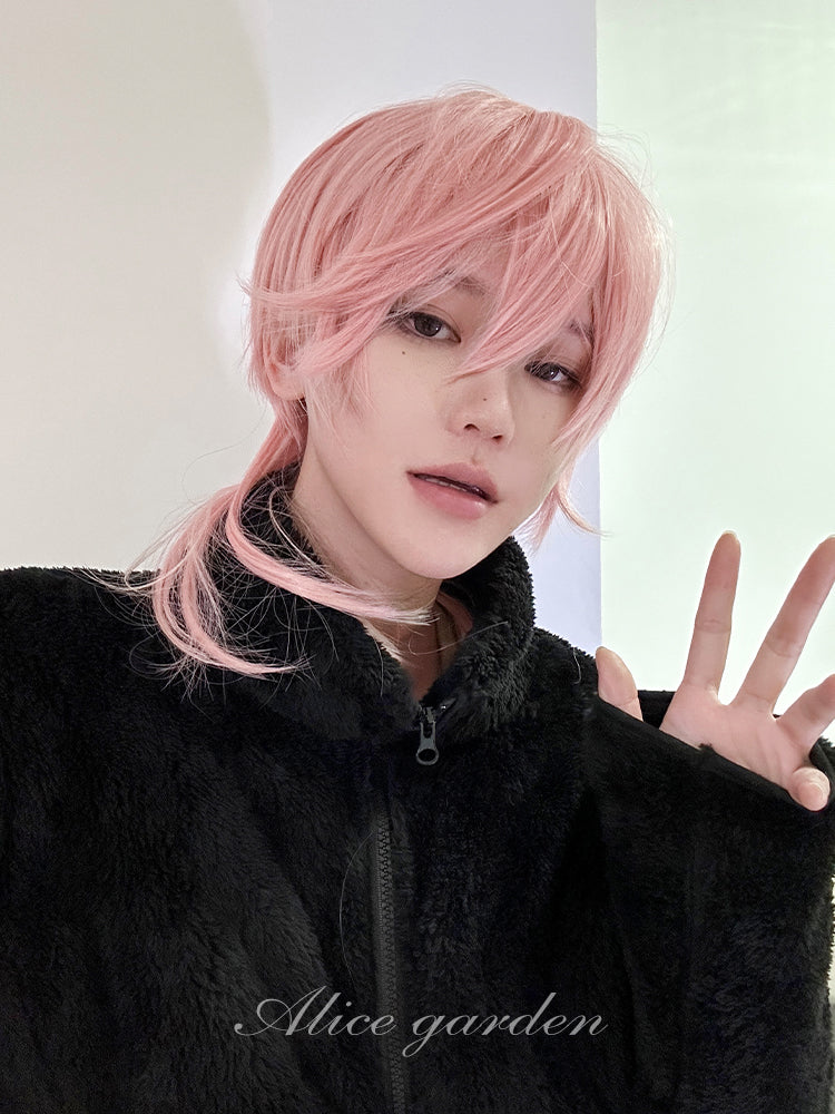 Casual Short Pink Wig for Men - ON983