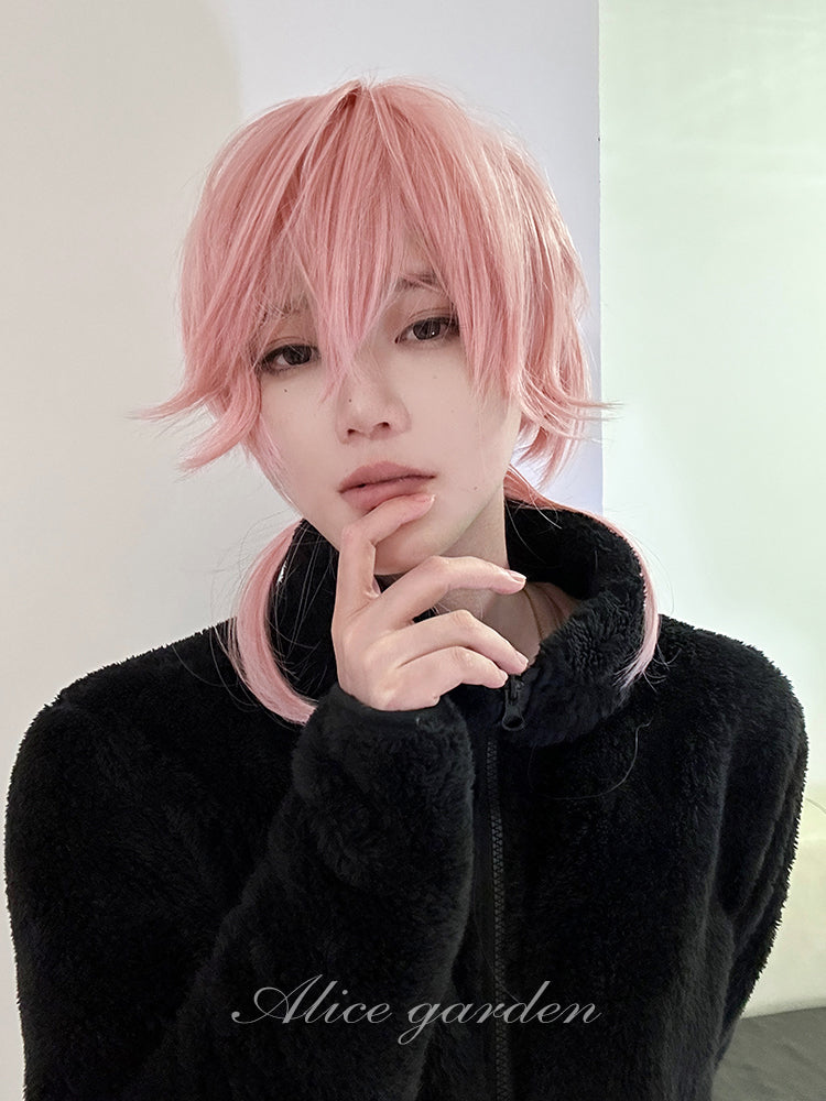 Casual Short Pink Wig for Men - ON983