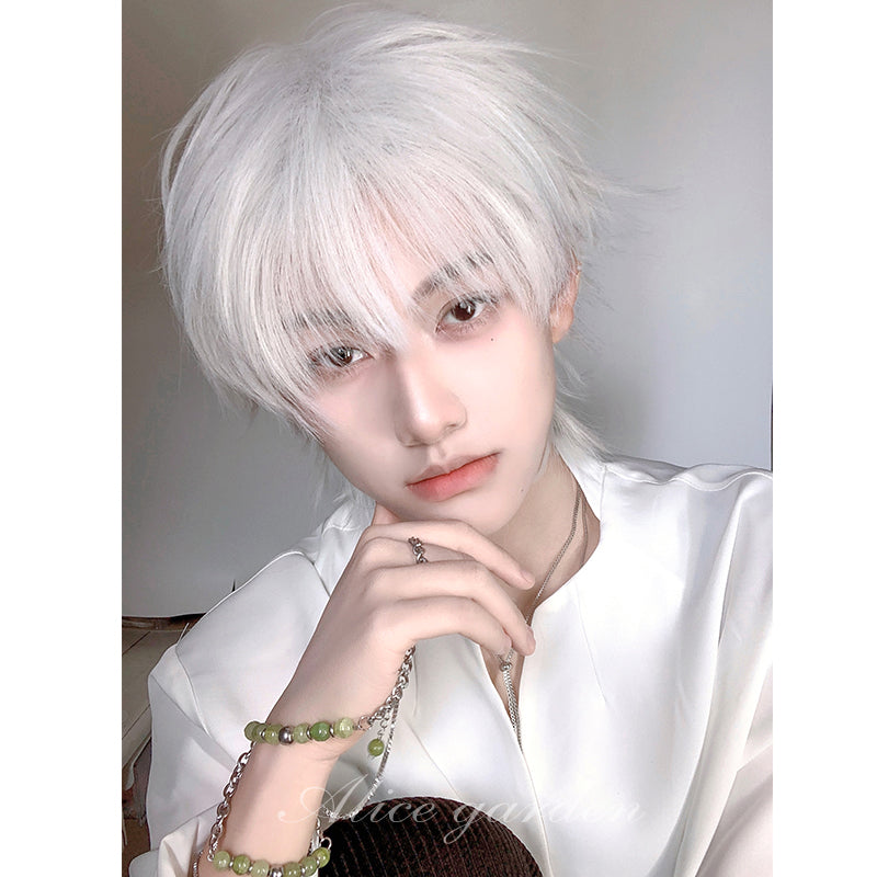 Casual Short White Wig for Men ON997