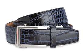 Cayman Black and Blue Dress Belt, 1 3/8 inch Strap | Shop Now