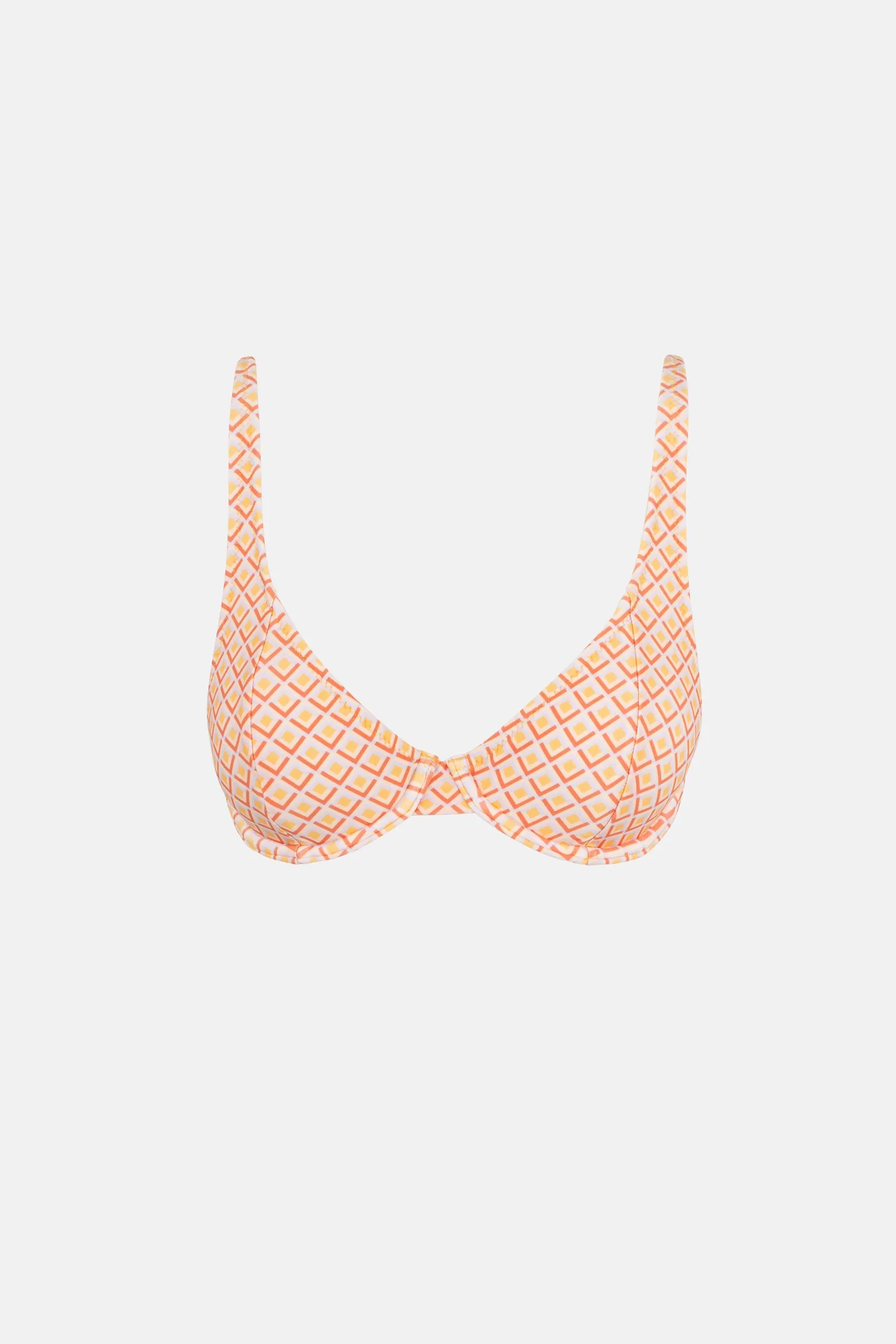 Geo Underwire Bikini Top in Mandarin Cayman