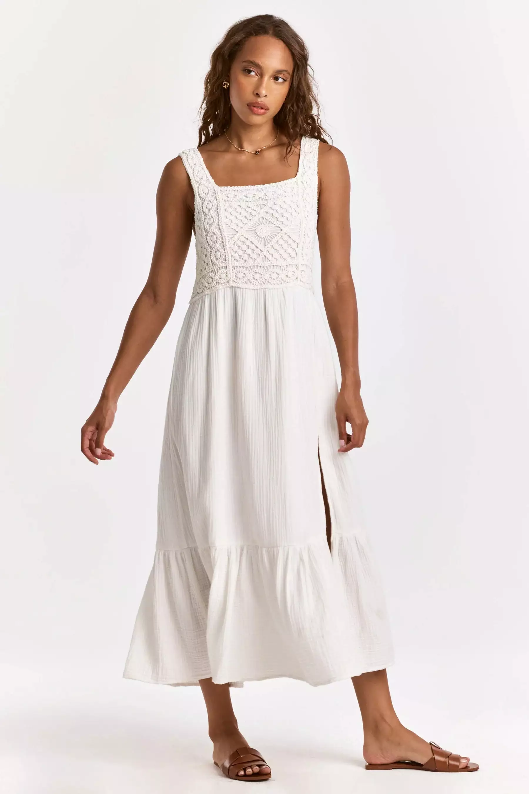 Chasity Tank Dress with Embroidery