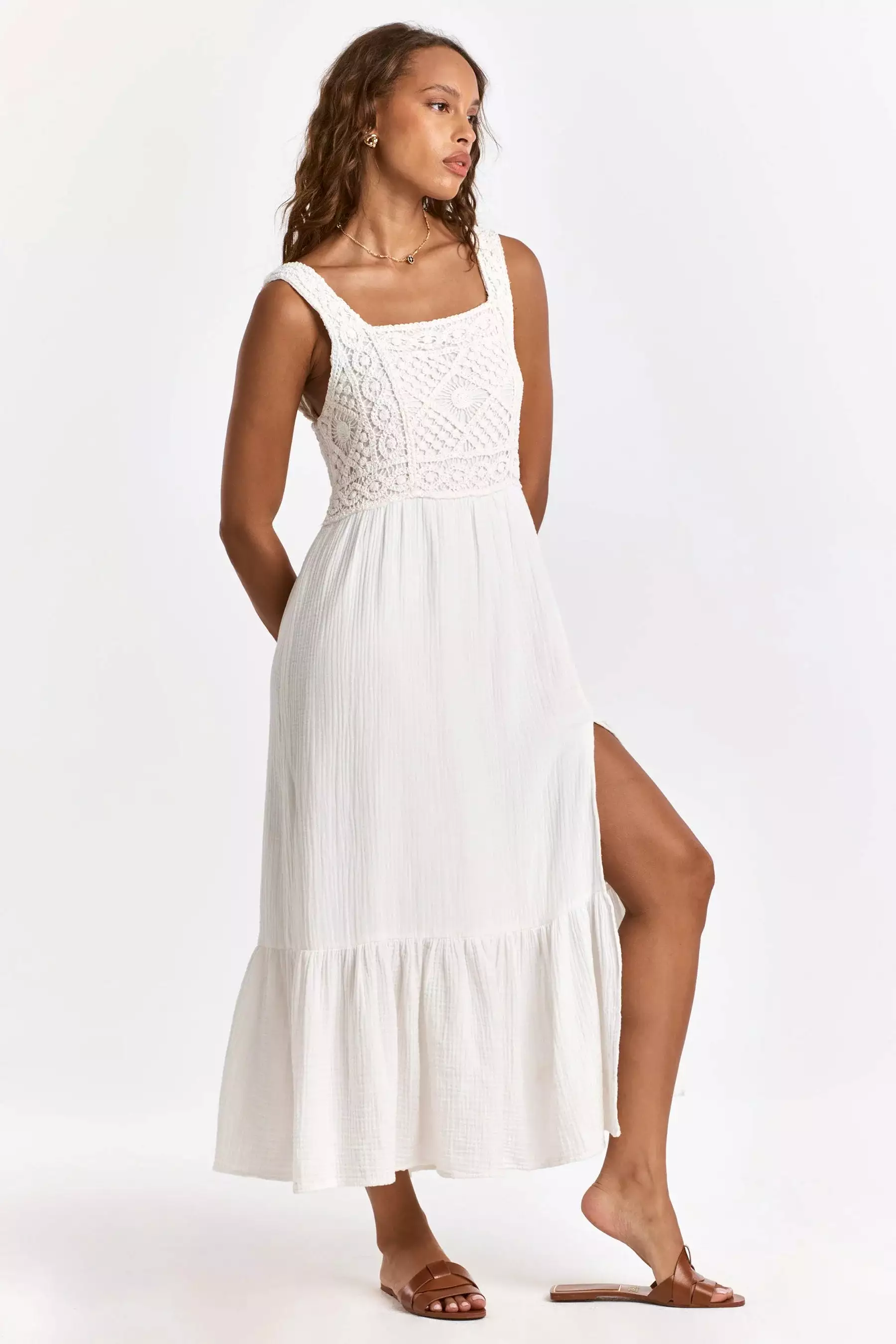 Chasity Tank Dress with Embroidery