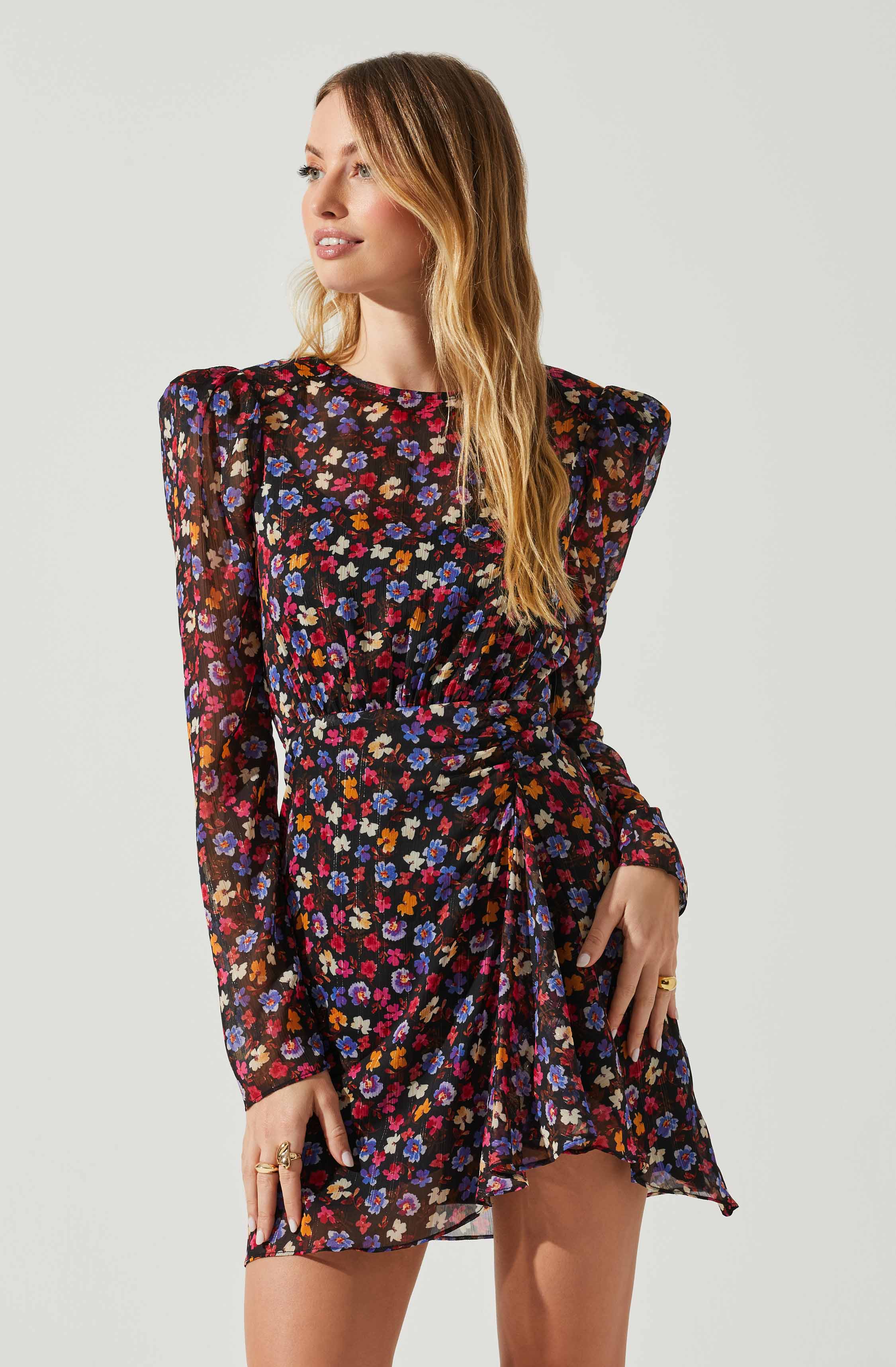 Cindy Long Sleeve Floral Mini Dress - Buy Now!