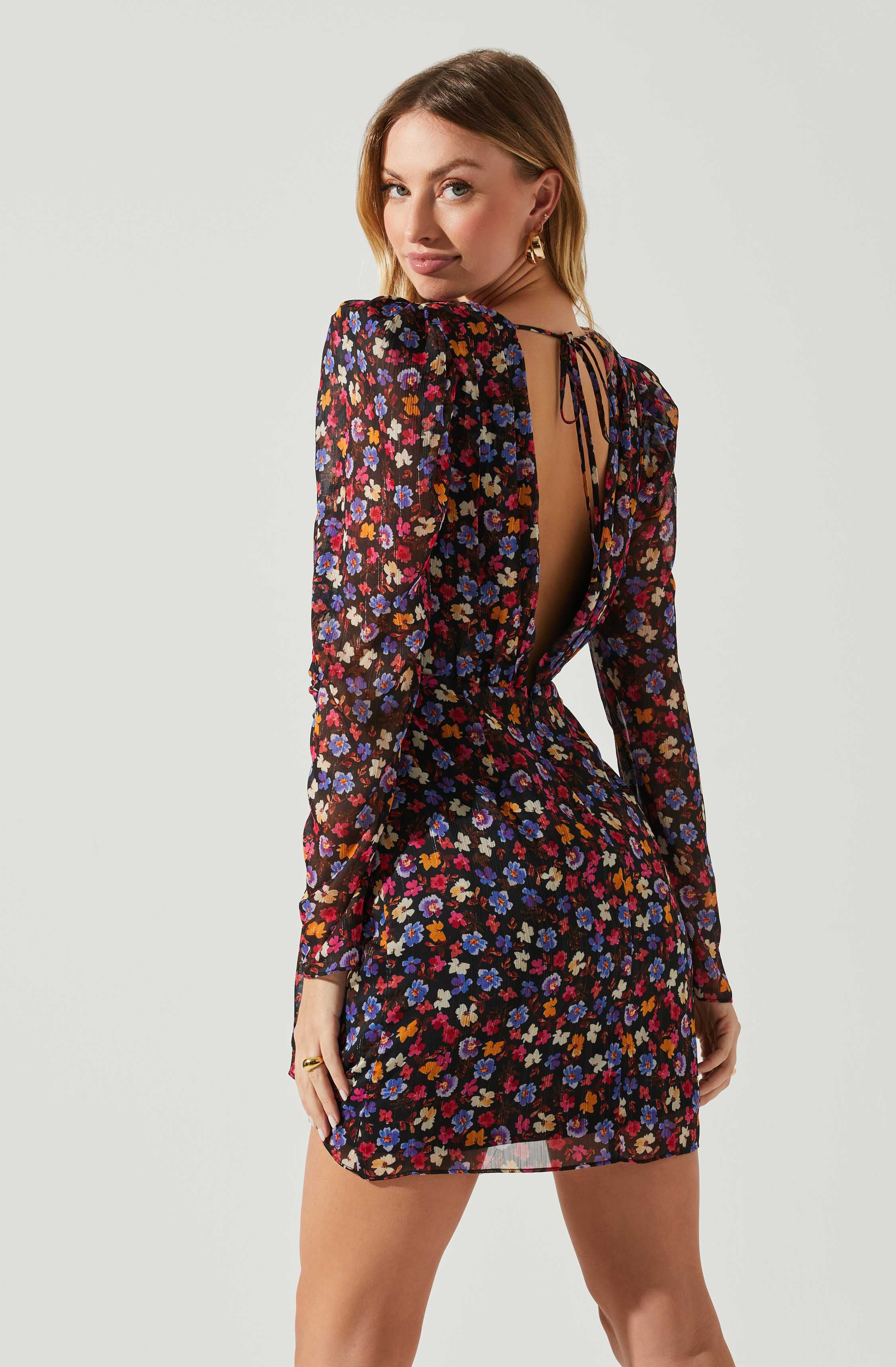 Cindy Long Sleeve Floral Mini Dress - Buy Now!