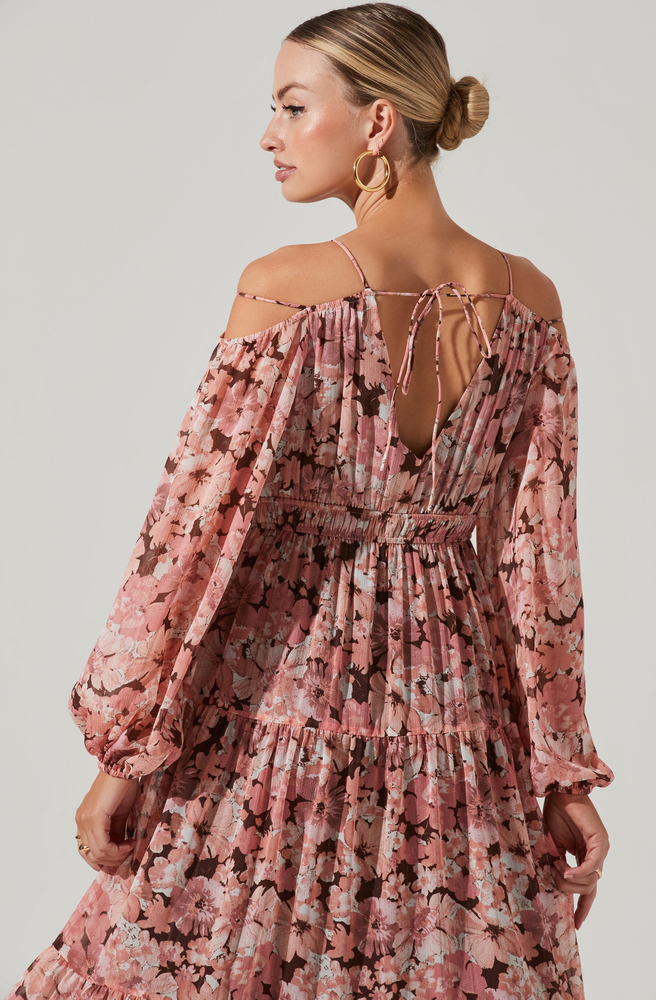 Ciri Midi Dress - Floral Print - Cold Shoulder - SEO result: Shop Now.