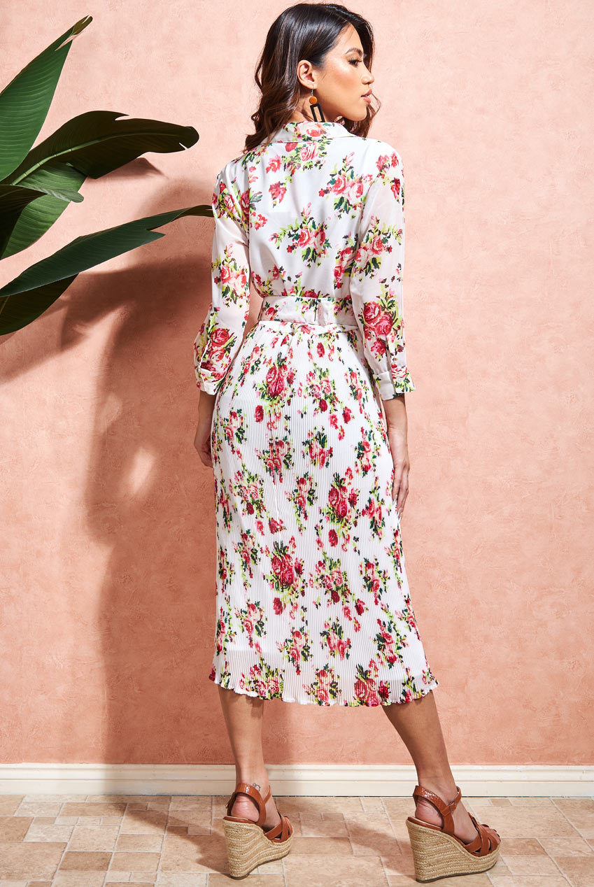 City Goddess Floral Shirt Dress