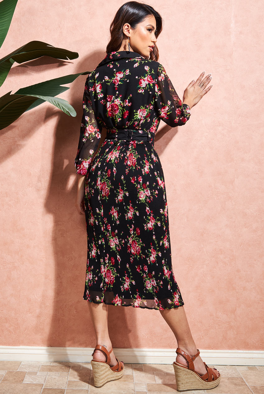 City Goddess Floral Shirt Dress