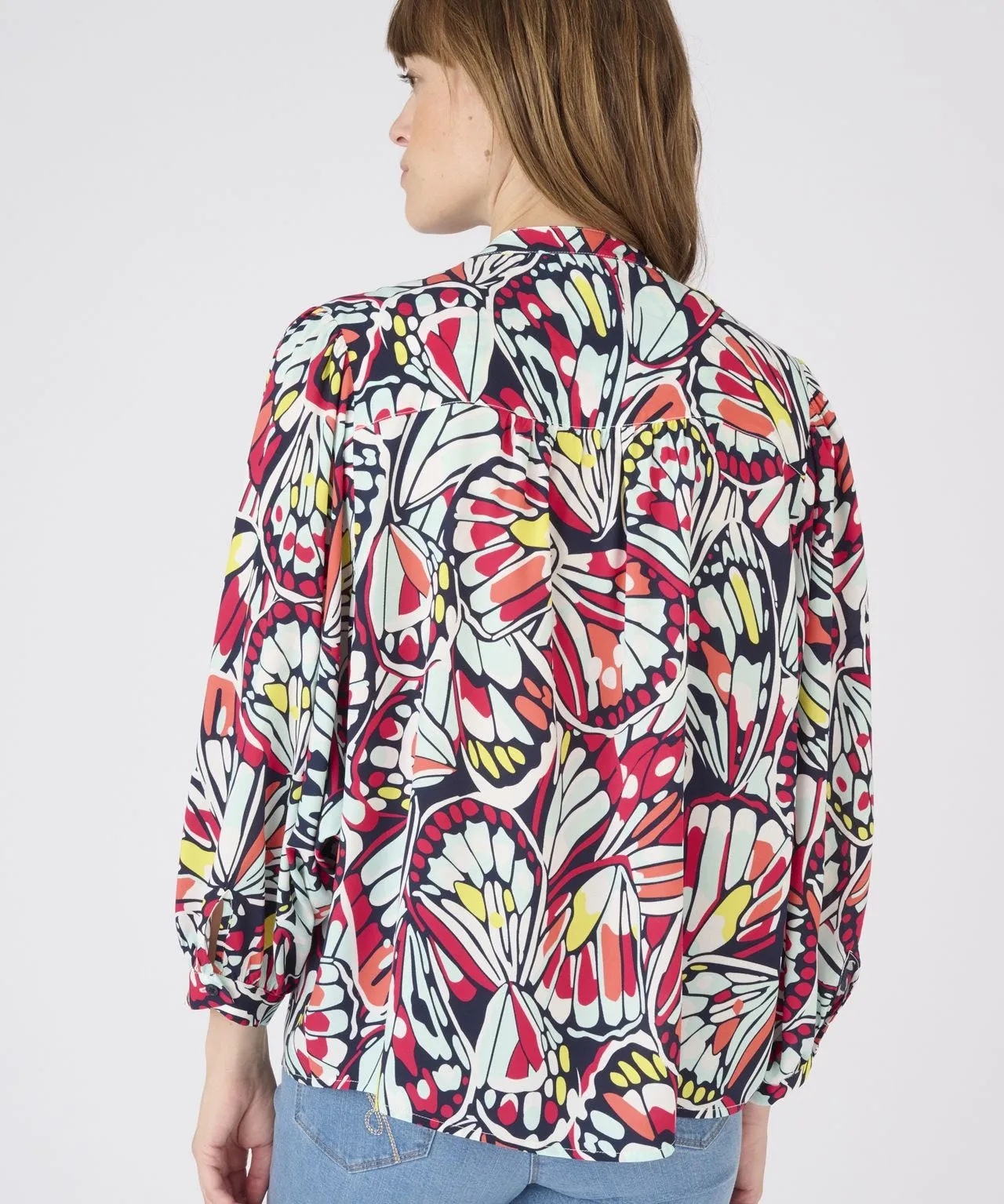 Trendy Balloon Sleeve Printed Blouse by Climatyl