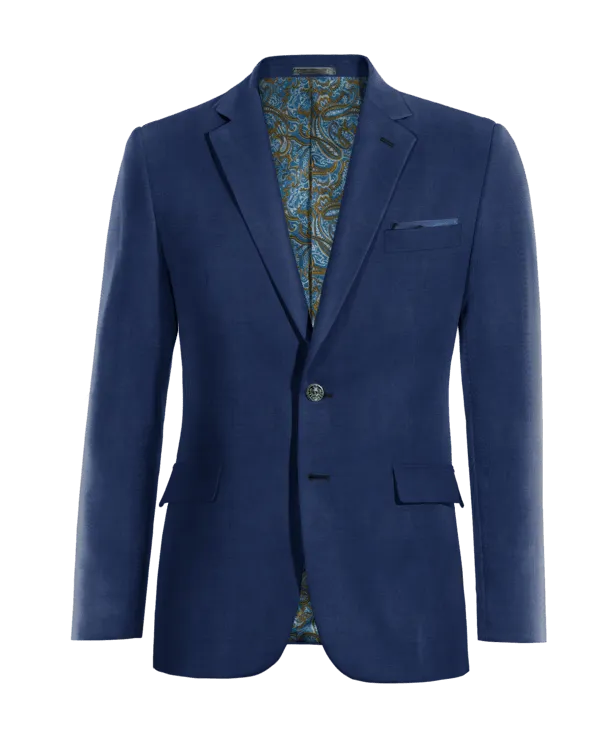 Cobalt blue mid-season blazer and scarf