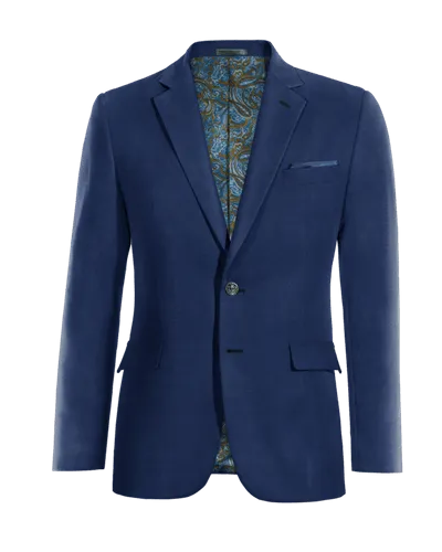 Cobalt blue mid-season blazer and scarf