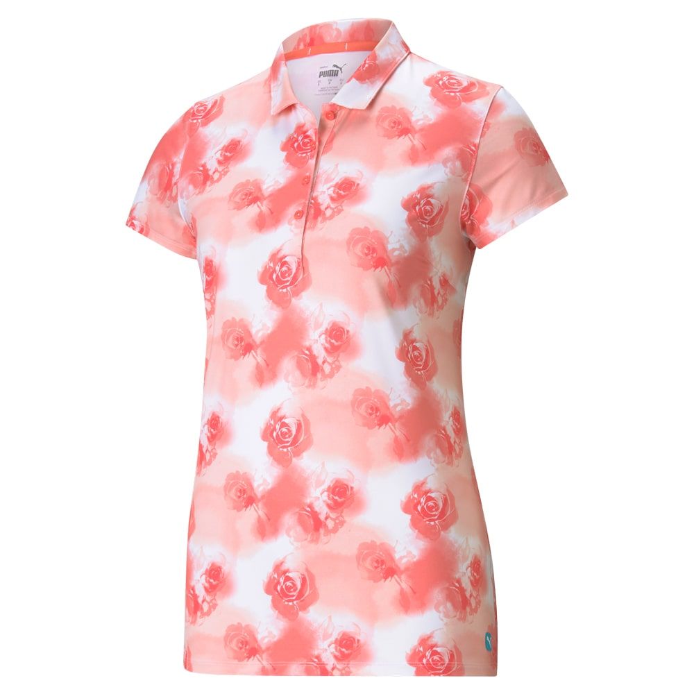 Cobra Puma Cloudspun Watercolor Floral Golf Polo for Women - Google SEO-friendly version.