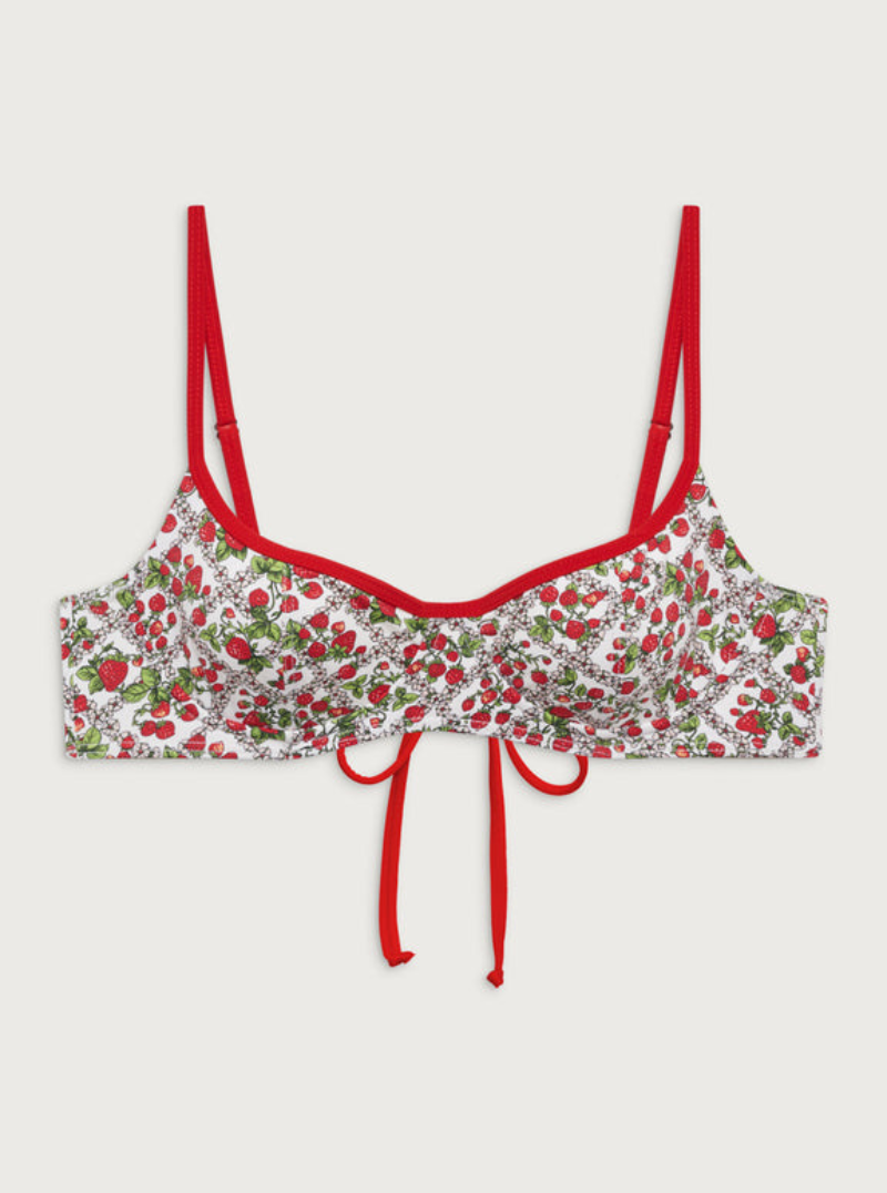 Cola Berry Balconette Bikini Top with Underwire