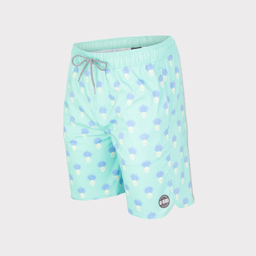 Cousin Skully Aqua Stretch Shorts.