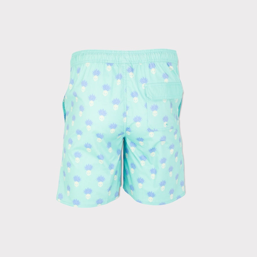 Cousin Skully Aqua Stretch Shorts.