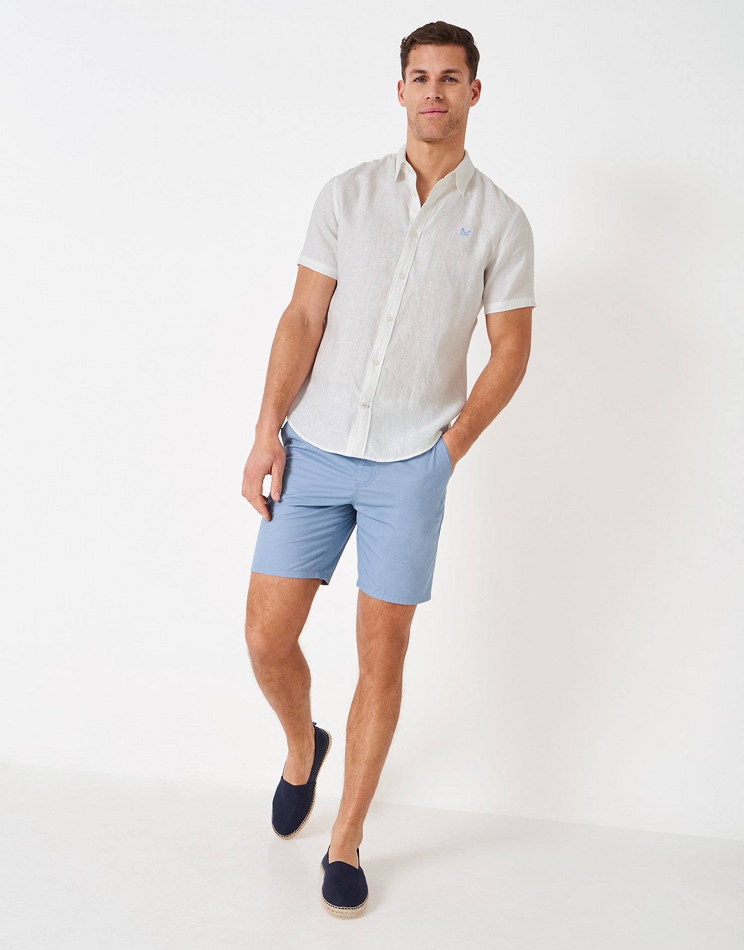 Crew Clothing Men's Linen Shirt - Short Sleeve