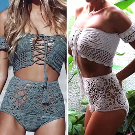 crochet bikini set