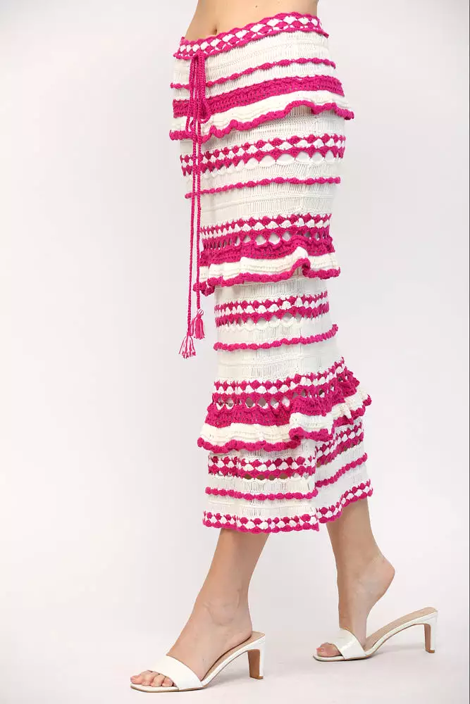 Crochet Ruffle Midi Dress