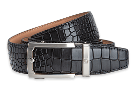 Crocodile Black Dress Belt - 38mm Strap