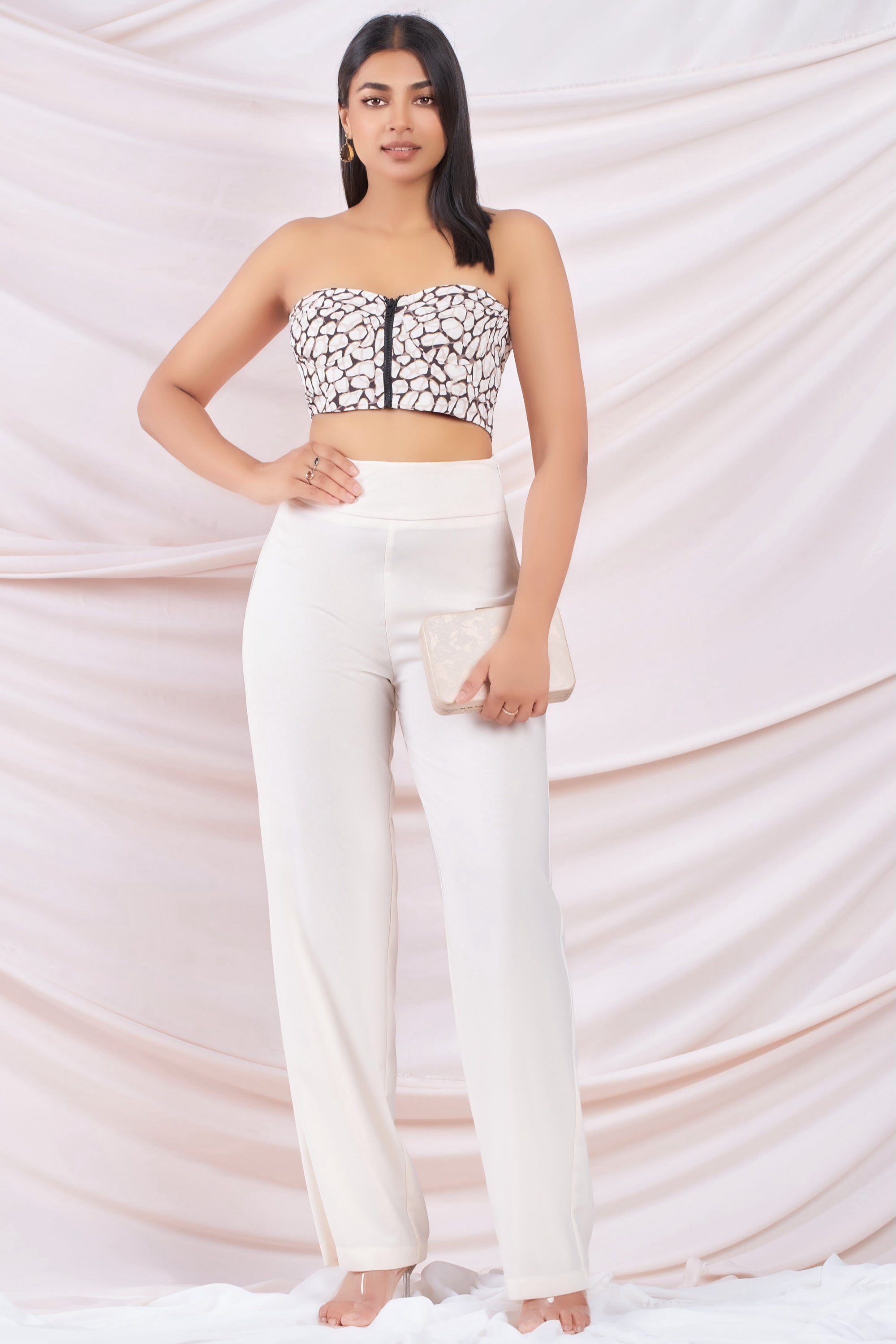 Cropped Printed Bustier