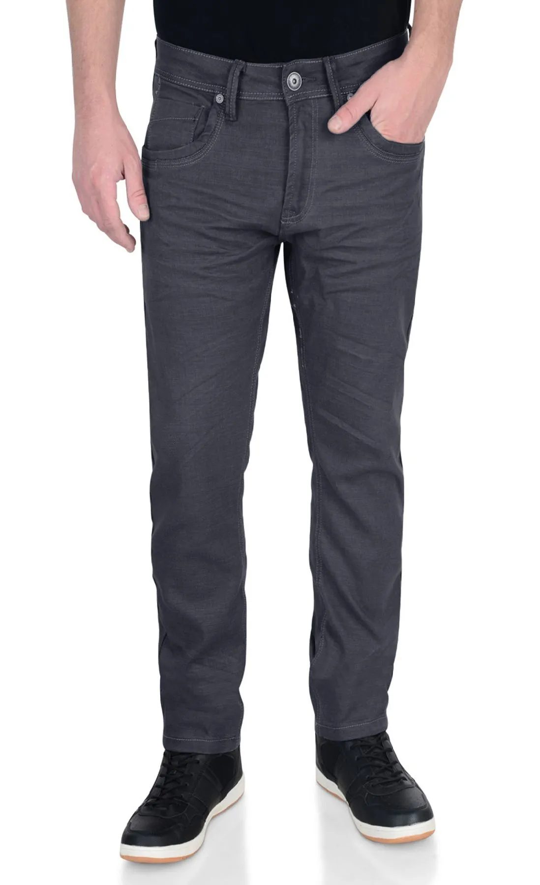 Grey Crosshatch Menzo Slim Stretch Jeans