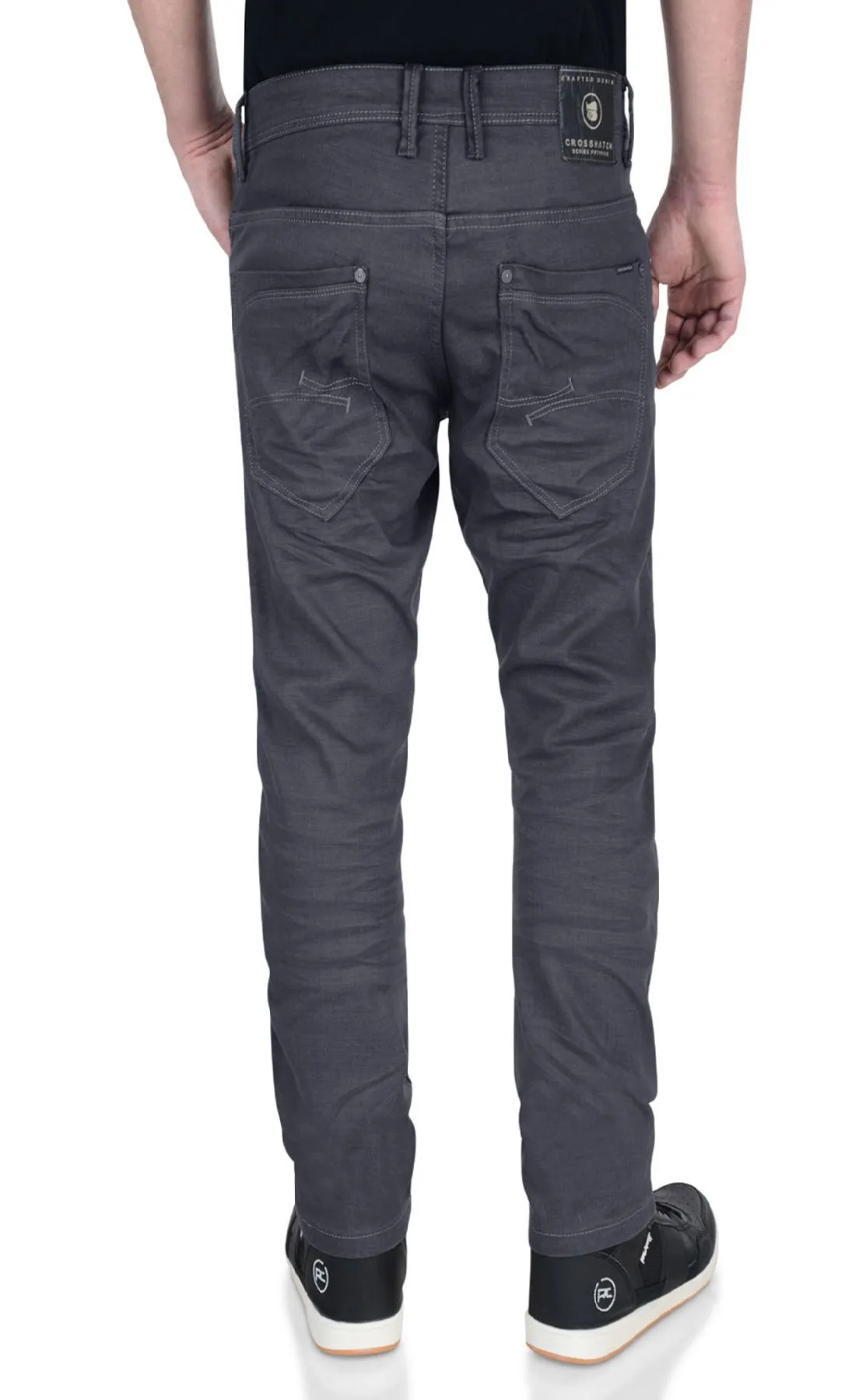 Grey Crosshatch Menzo Slim Stretch Jeans