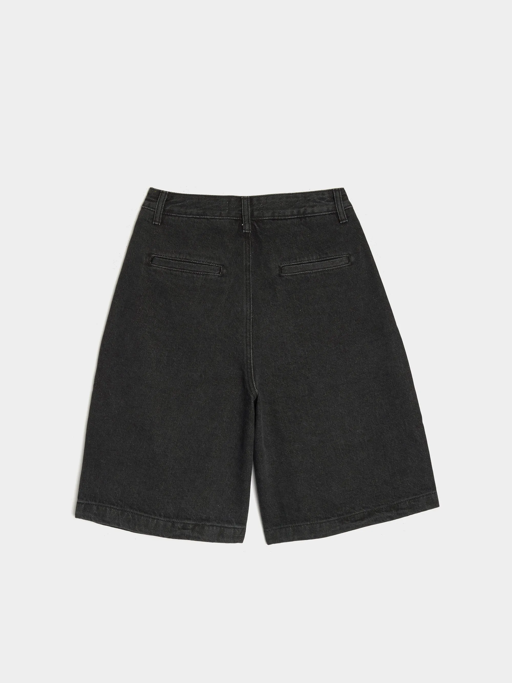 Black Cut-Out Pocket Denim Shorts