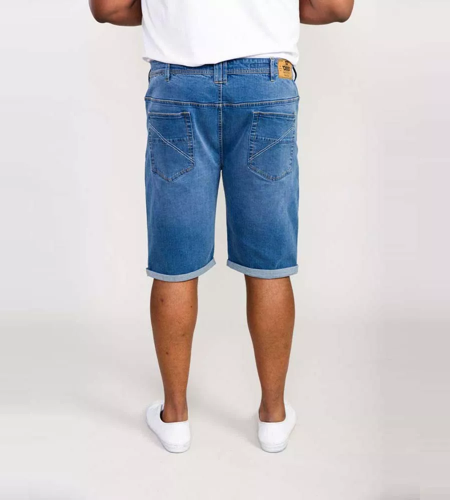 SUFFOLK Blue Stretch Denim Shorts for Big Men by D555