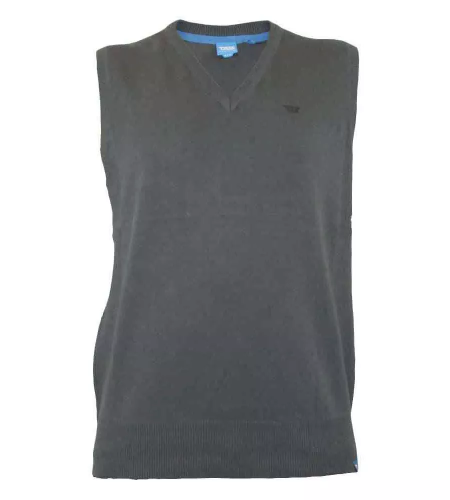 Big Men's Charcoal Sleeveless Sweater by D555 (WHITBY 3)