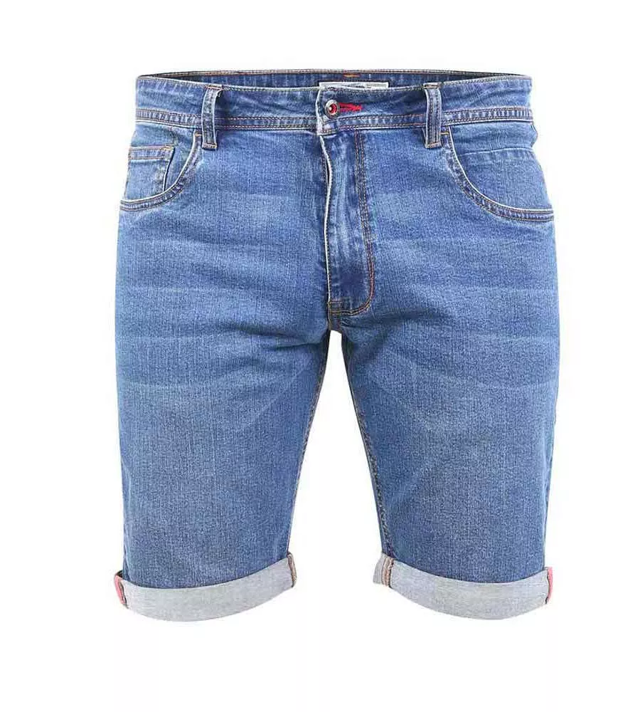 BROXBOURNE Blue Stretch Denim Shorts for Men by D555