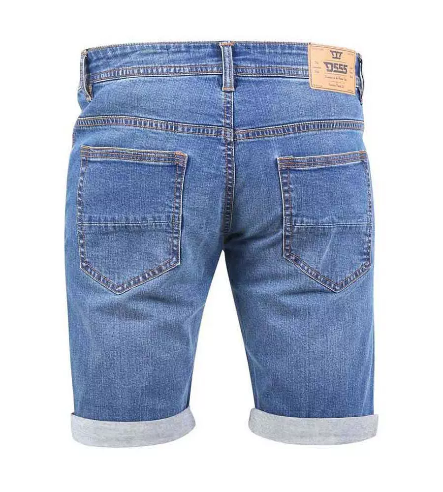 BROXBOURNE Blue Stretch Denim Shorts for Men by D555