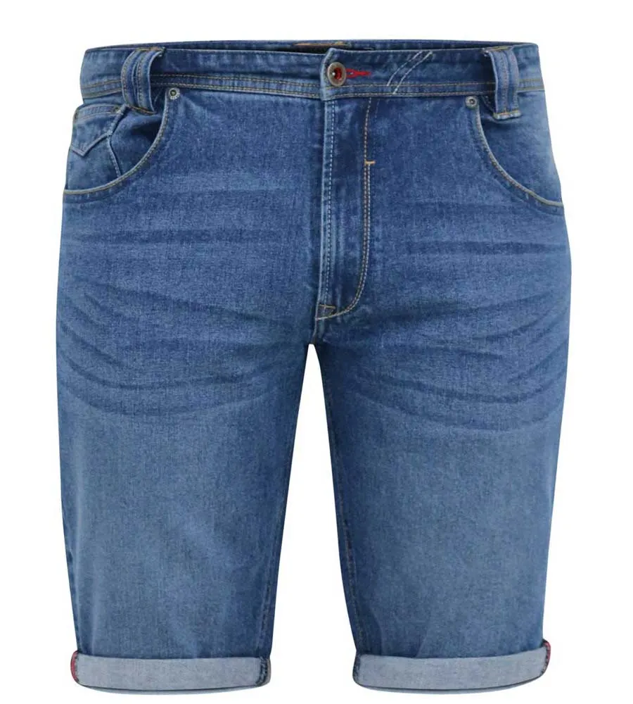 D555 Men's Blue Stretch Denim Shorts (JONES)