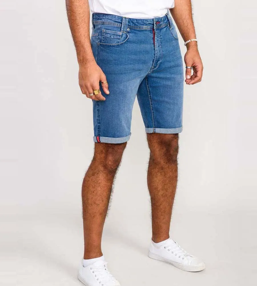 D555 Men's Blue Stretch Denim Shorts Suffolk